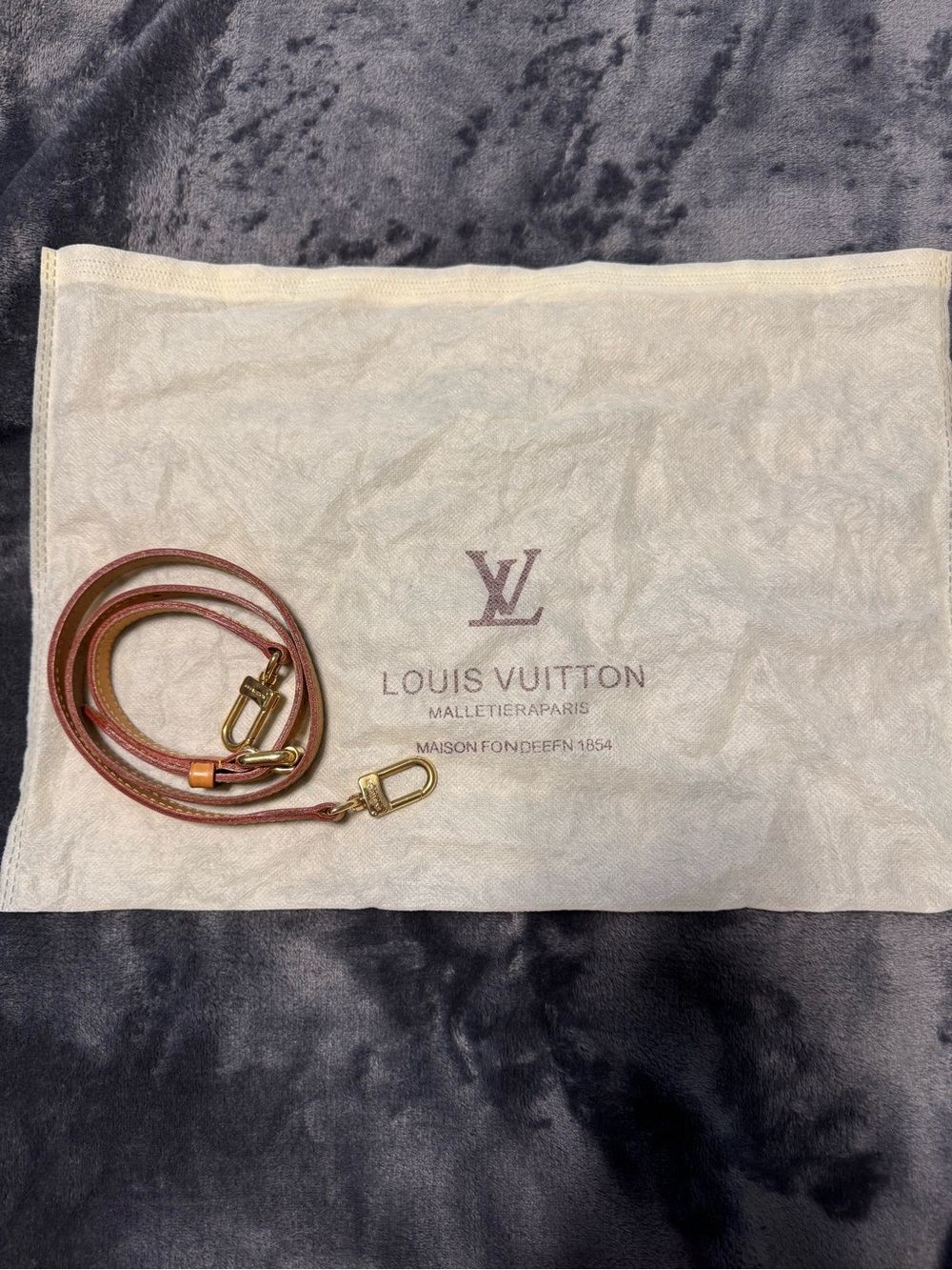 Louis Vuitton Leather Shoulder Strap with Gold Hardware